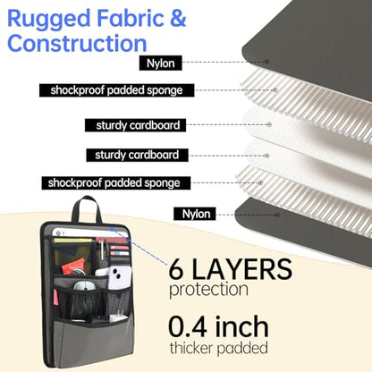 Slim Rugged Backpack Organizer Insert for Business Casual Men Women -13 Pockets,Padded Nylon,Max 14'' laptop - Mix - color: Mix