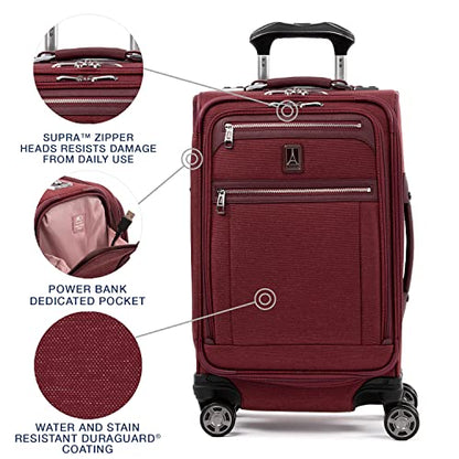 Travelpro Platinum Elite Carry-On Luggage Spinner, Red, 21-Inch - color: Bordeaux Red, size: Carry-On 21-Inch