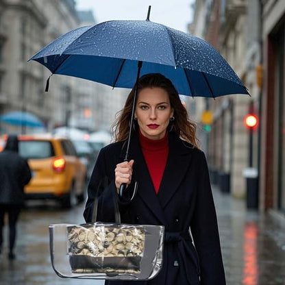 Handbag Raincoat Transparent PVC Handbag Rain Cover (square) - style: square