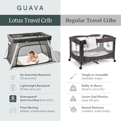 Guava Lotus Travel Crib with Lightweight Backpack Design | Baby Travel Bed