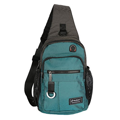Crossbody Sling Bag Backpack for Men & Women Lake Blue - color: A-dark Green(fits 10.5" Ipad)
