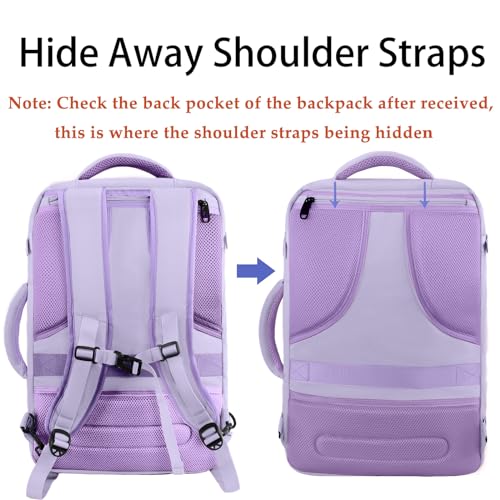 MATEIN Light Purple Carryon Backpack, 40L Airplane Approved Travel Backpack - color: Light Purple, size: X-Large