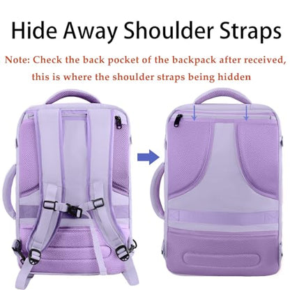 MATEIN Light Purple Carryon Backpack, 40L Airplane Approved Travel Backpack - color: Light Purple, size: X-Large