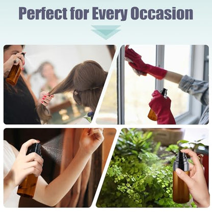 3PCS 50ml Small Spray Bottle Set for Perfume & Face Mist – Refillable Tiny Spray Bottles Kit with Mini Spray Bottle Atomizer for Travel - color: Brown - 1.7oz