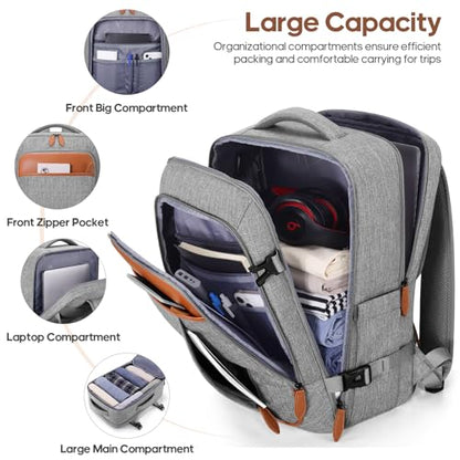 Carry on Luggage, Suitcase Set 3Piece with Backpack YKK zippers - color: Silver Gray
