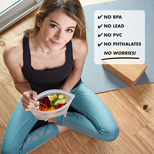 Zip Top Reusable Food Storage Bags | Medium Cup [Teal] | Silicone Meal Prep Container | Microwave, Dishwasher and Freezer Safe | Made in the USA - color: Teal, size: Medium Cup