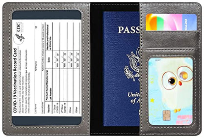 Passport Holder Wallet Cover Case RFID Blocking Slot Travel Accessories - color: Dark Gray