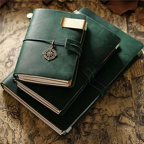 Genuine Leather TN Travel Notebook Protective Cover Journal Sketchbook Planner Agenda Diary Personal Organizers Noteboo (Green A5) - color: Green A5