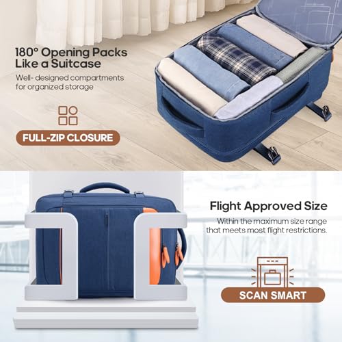 7 Piece luggage sets with YKK Zipper 20/24/28" with Backpack - color: Navy Blue, size: 7 piece set (20/24/28inch)