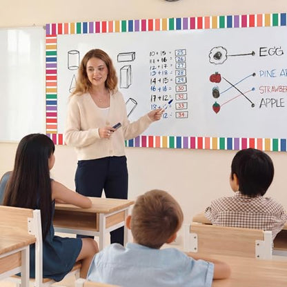 Zonon Classroom Bulletin Board Border Stripe 65 Ft,Bright Colorful Stripes - style: Bright Colorful Stripes