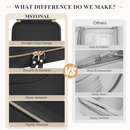 Small Clear Makeup Bag for Purse, Travel Cosmetic Case, Black, Mini - color: Black, size: Mini