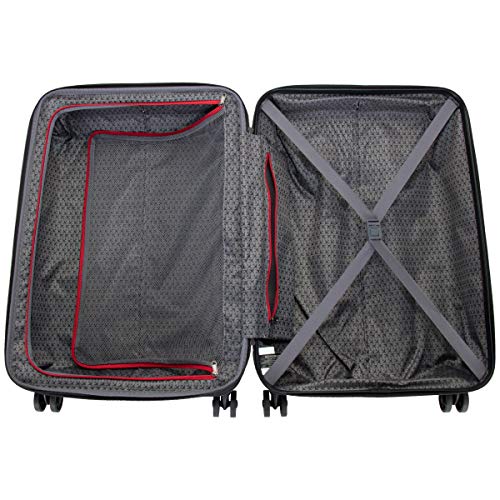 Kenneth Cole Reaction Flying Axis 24" Hardside Expandable 8-Wheel Spinner Check-Size Luggage, Silver - color: Silver, size: 24-Inch Checked