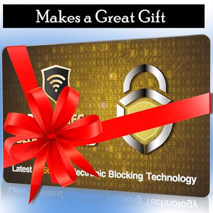SaiTech IT 5 Pack RFID Blocking Card for Credit Debit ID Card, Golden PL | Slim Anti-Theft Contactless NFC RFID Blocker Protector, Easily Fit into Wallet and Purse, for Men & Women - color: Golden PL