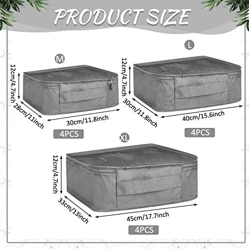 Silkfly 12 Pcs Packing Cubes for Travel,XL, L, M,Classic,Gray - color: Gray, size: XL, L, M, style: Classic