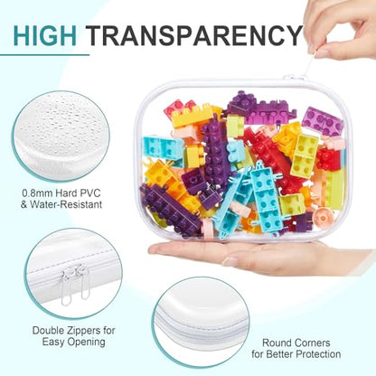 Ceenna 2 Pcs Clear Zipper Case Hard Shell Pouches,Medium + Slim Long Set - size: Medium + Slim Long Set