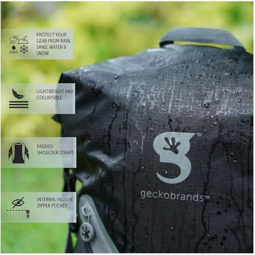 geckobrands Lightweight 30L Waterproof Backpack - Lightweight Watertight Outdoor Bag Hiking Traveling Light Water Activities - color: Ember Geckoflage