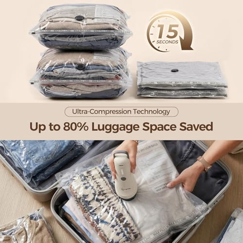 Vacuum Seal Bags for Clothing Travel,12-Pack, 80% Space Reduction - size: 12 Combo Travel Size