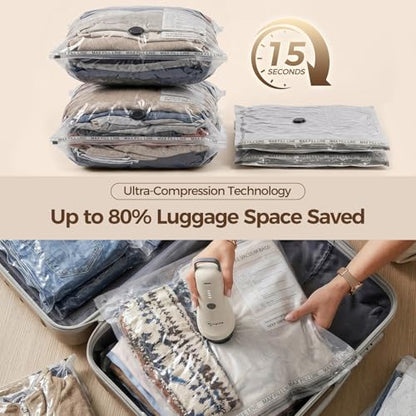 Vacuum Seal Bags for Clothing Travel,12-Pack, 80% Space Reduction - size: 12 Combo Travel Size
