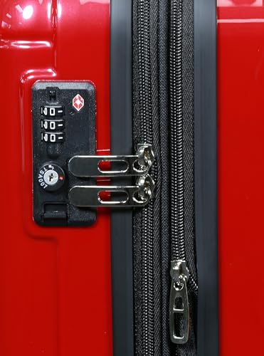 World Traveler Contour 20-Inch Carry-On Polycarbonate Hardside Expandable Spinner Luggage with TSA Lock - Red - color: Red, size: 20-inch
