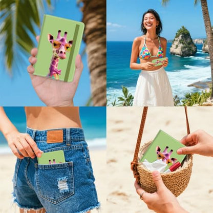 PU Leather Passport Holder Cover 5.9×4.3 Inch with Credit Card Slot and Boarding Pass Slot Combo Blocking Passport Holder Wallet Cover Case for Travel Boarding Essentials (Giraffe) - color: Giraffe