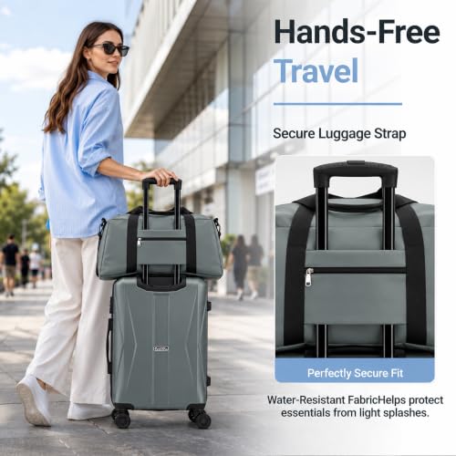 20/24/28 Inch Hardshell Suitcase Set, ABS Luggage Set with TSA Lock 5 Piece - color: Teal