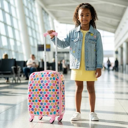 SMILEYWORLD Cool to be Happy 18" Carry-on Suitcase Set, 5-Piece - color: Cool to be Happy, size: 5-Piece Set