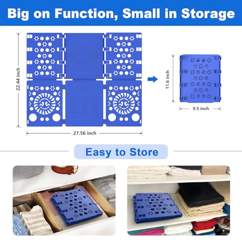 BoxLegend Shirt Folder Board Tshirt Clothes Folder Folding Board Durable Laundry Sorter Helper Liner, Blue - color: Royal Blue