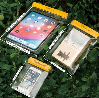 YUMQUA Waterproof Pouch Dry Bags Document Map Holder for Water Sport 5Pack