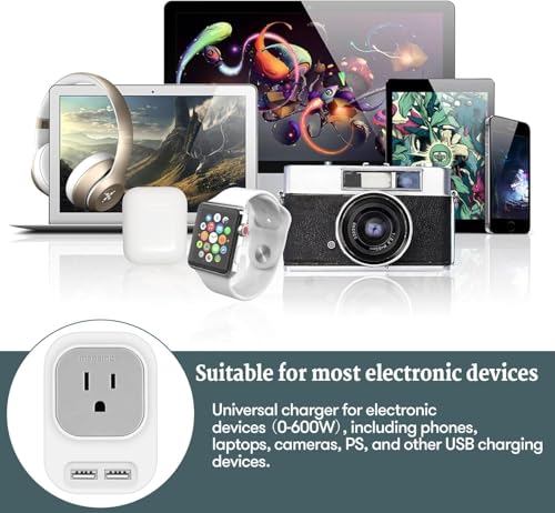 220V to 110V Voltage Converter US to Europe with 2 USB A 2 USB C Fast Charging, Power Converter for European Travel International Universal Travel Adapter for France Italy Germany Spain