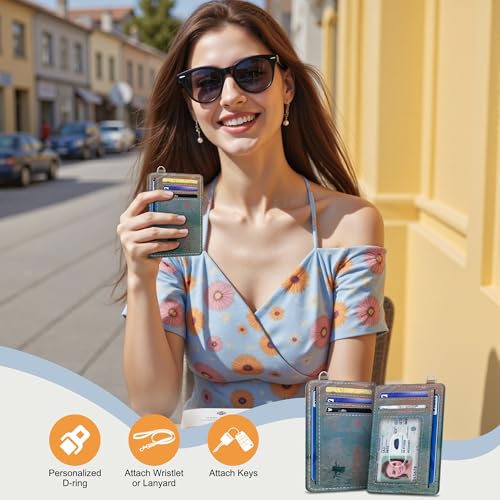 SEAVILIA Small Credit Card Holder for Women, Slim RFID Blocking Wallet - color: Boat