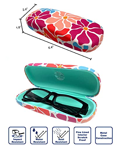 JAVOedge [4 PACK / 3 PACK], Printed Pattern Durable Hard Clamshell Eyeglass Case with Bonus Microfiber Cloth - color: Florals - Style G, size: 3 PACK