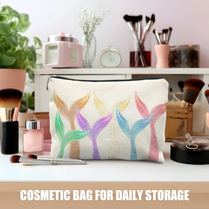 Colorful Glitter Mermaid Ocean Beach Cosmetic Makeup Bag for Women - color: Colorful Glitter Mermaid Ocean Beach