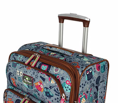 Lily Bloom Luggage 24" Expandable Design Pattern Suitcase With Spinner Wheels For Woman (24in, Night Owl) - color: Night Owl