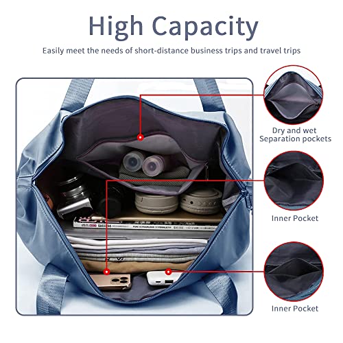 Large Capacity Foldable Travel Bag - color: Blue