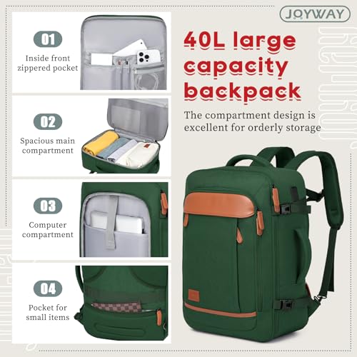 Joyway Expandable Luggage Sets 5 Piece, Lightweight Hard Shell Travel Suitcase Set with Spinner Wheels and TSA Lock - color: Green, size: 5 piece set