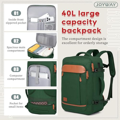 Joyway Expandable Luggage Sets 5 Piece, Lightweight Hard Shell Travel Suitcase Set with Spinner Wheels and TSA Lock - color: Green, size: 5 piece set