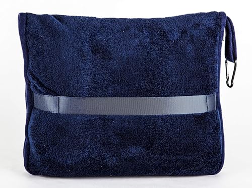 BlueHills Premium Soft 2-Pack Travel Blanket Pillows Airplane - Navy Blue - color: Navy-2pk-t011