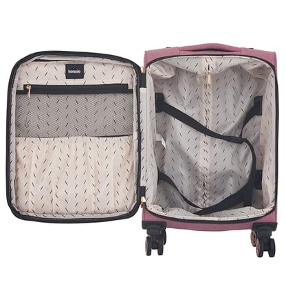 kensie Hudson Softside 3-Piece Spinner Luggage Set, Mellow Mauve - color: Mellow Mauve