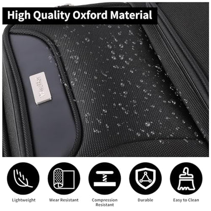 WireHot 3-Piece Softside Expandable Luggage Set, Black, 20in/24in/28in - color: Black
