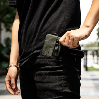 ALPAKA Zip Pouch RFID-Blocking Mens Wallet Dark Green - color: Dark Green