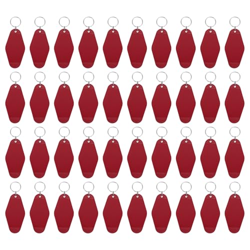 uxcell Hotel Keychains Blank Plastic - color: Dark Red