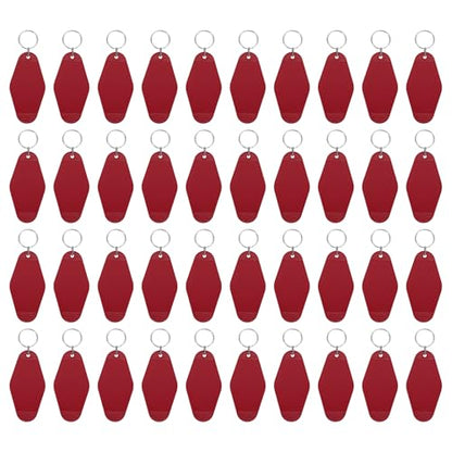 uxcell Hotel Keychains Blank Plastic - color: Dark Red