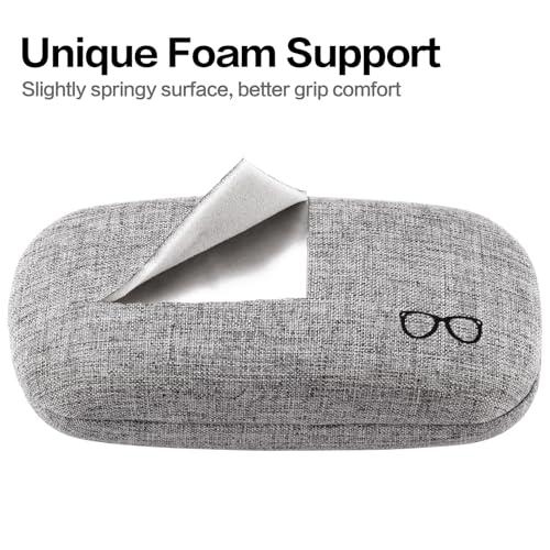 Vemiss Hard Shell Sunglasses Case, Large Linen Fabric Protective Glasses Case for Men Women - color: Grey 4, size: Sunglass Case