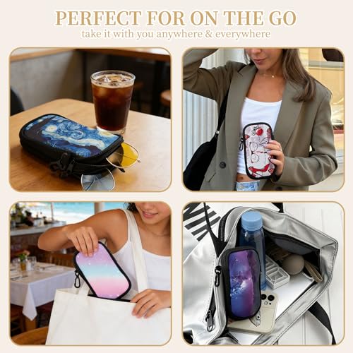 QIUTIMIY Sunglasses Soft Case Zipper Double Eyeglass Case with 2 Compartments 1 Belt Clip - color: Leopard