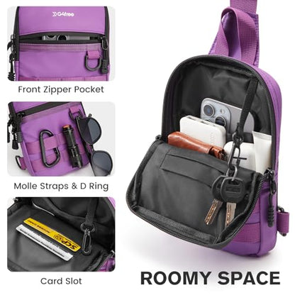 G4Free Small Crossbody Sling Bag, Mini Tactical EDC Chest Bag for Men - color: Purple