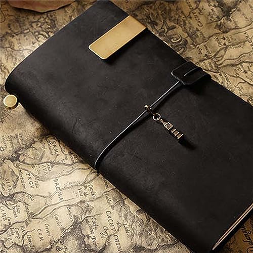 Genuine Leather TN Travel Notebook Protective Cover Journal Sketchbook Planner Agenda Diary Personal Organizers Noteboo (Black Standard) - color: Black Standard