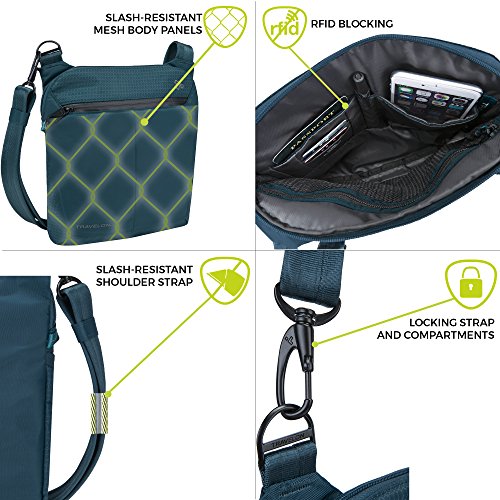 Travelon Anti-Theft Active Small Crossbody - color: Teal