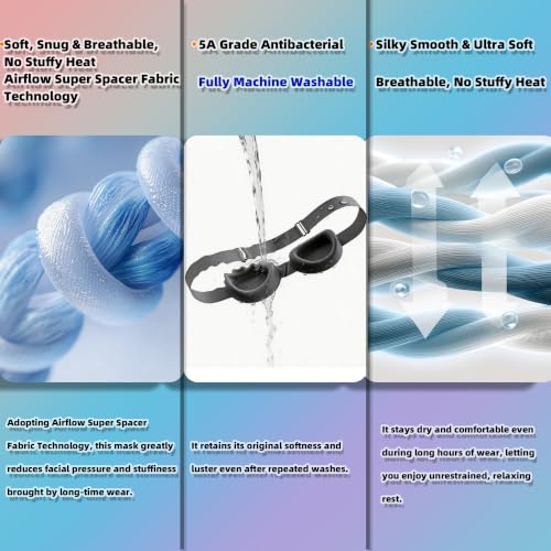 Sleep Mask，3D Light Blocking, Soft Foldable Travel Eye Mask for Men Women