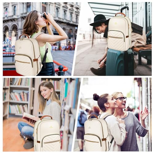 MATEIN Backpack for High School Girl, 17 Inch Laptop Backpack Travel, Beige - color: Beige, size: 17inch