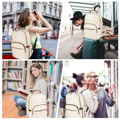 MATEIN Backpack for High School Girl, 17 Inch Laptop Backpack Travel, Beige - color: Beige, size: 17inch